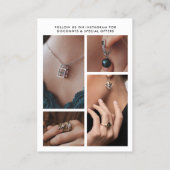 Black & White 4-Photo Earring Display Card Visitenkarte (Rückseite)