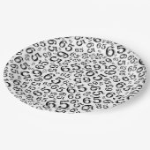 Black/White 65th Random Number Pattern Pappteller (Schrägansicht)