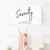 Black & White 70. Geburtstagsparty Willkommensbann Banner (Insitu)