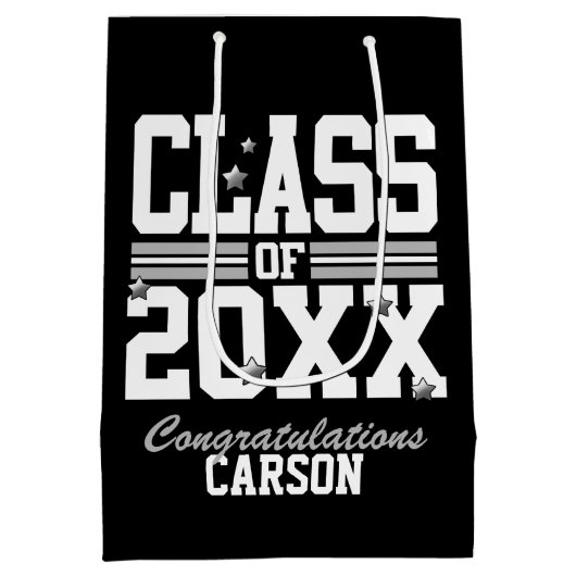 Black|White Abschließ Class Jahr Mittlere Geschenktüte (Rückseite)