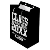 Black|White Abschließ Class Jahr Mittlere Geschenktüte (Rückseite Schrägansicht)