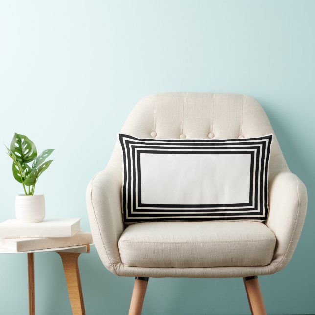 Black & White Abstract Geometrical  Lendenkissen (Stuhl )