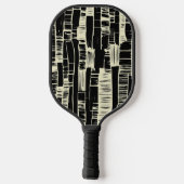 Black &white abstract modern Pickleball Paddle (Rückseite)