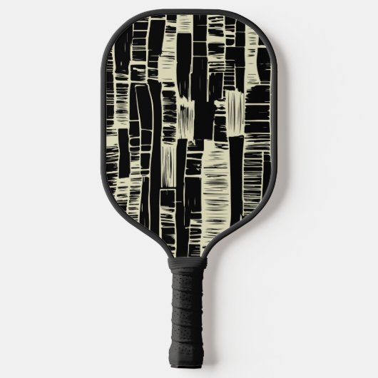 Black &white abstract modern Pickleball Paddle (Rückseite)