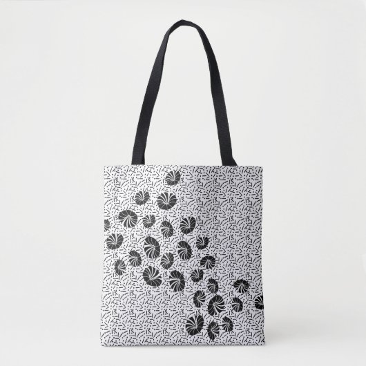 Black White Abstract Pattern Modern Wall Art | Bol Tasche (Vorderseite)