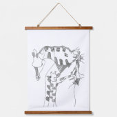 Black & white abstract stick tapestries wandteppich mit holzrahmen (Vorderseite)