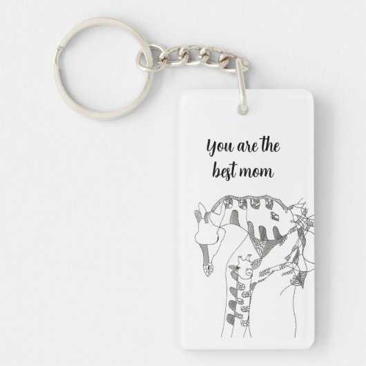 Black & white abstract stick  tapestries wood wall schlüsselanhänger (Vorderseite)