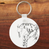 Black & white abstract stick  tapestries wood wall schlüsselanhänger (Vorderseite)