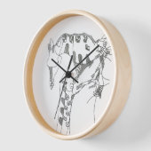 Black & white abstract stick  tapestries wood wall uhr (Winkel)