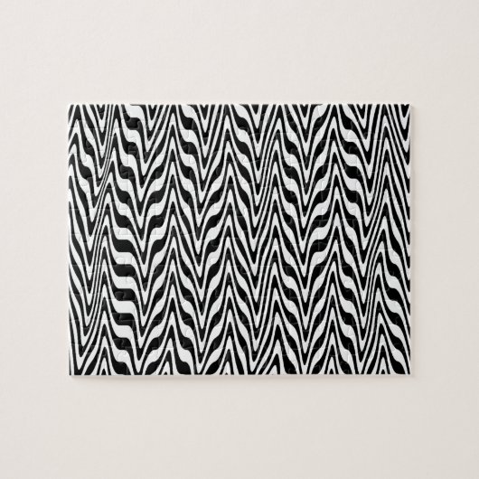 Black & White Abstrakt Zigzag Puzzle (Horizontal)