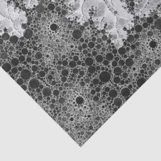 Black&White abstraktes Blasen-Muster Seidenpapier (Ausschnitt)