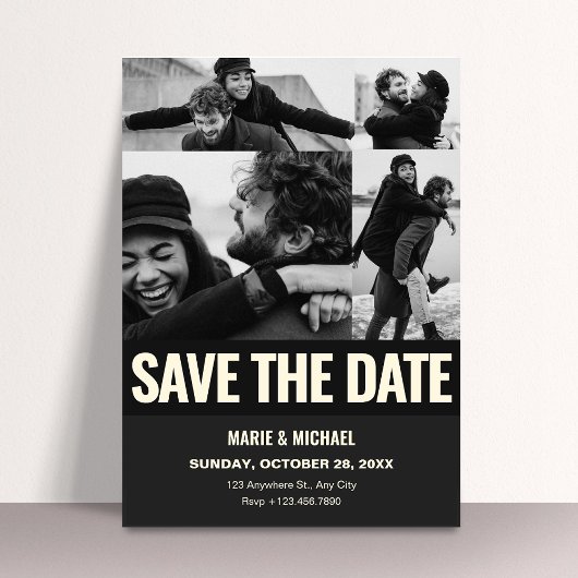 Black white Aesthetic movie scene wedding romance Save The Date