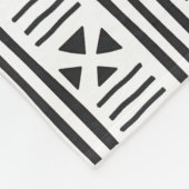 Black|White Afrikaner MudCloth inspiriertes Fleecedecke (Ecke)
