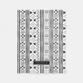 Black|White Afrikaner MudCloth inspiriertes Fleecedecke (Vorderseite)