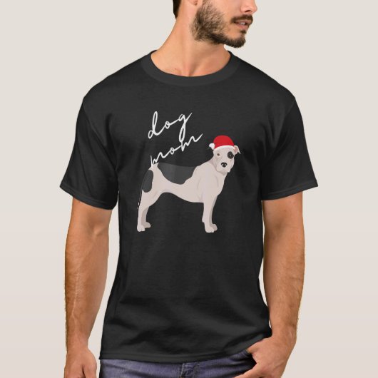 Black & White American Pit Bull Terrier Dog Mama C T-Shirt (Vorderseite)