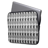 Black&white Ananas Laptopschutzhülle (Vorderseite Links)