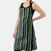 Black, white, and green stripe digital schürze (InSitu)