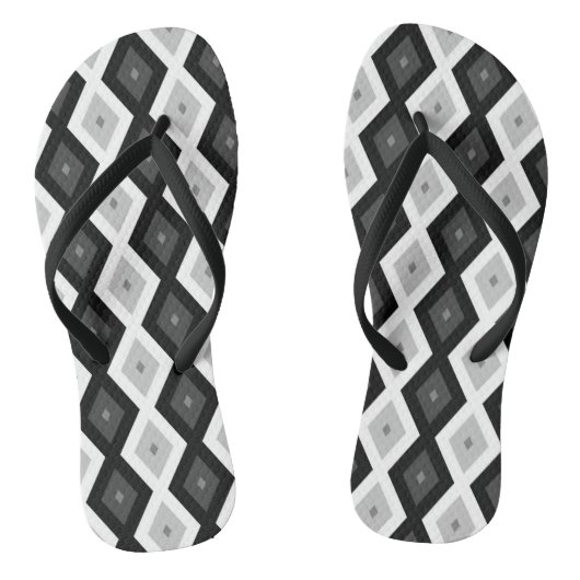 Black, white and grey diamond pattern badesandalen (Fußbett)