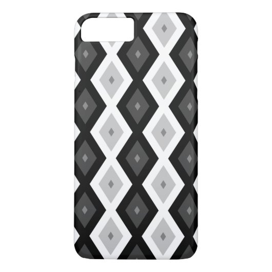 Black, white and grey diamond pattern Case-Mate iPhone hülle (Rückseite)