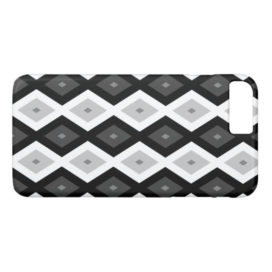 Black, white and grey diamond pattern Case-Mate iPhone hülle (Rückseite (Horizontal))