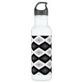 Black, white and grey diamond pattern edelstahlflasche (Vorderseite)