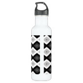 Black, white and grey diamond pattern edelstahlflasche (Rückseite)
