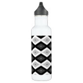 Black, white and grey diamond pattern edelstahlflasche (Rechts)