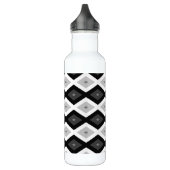 Black, white and grey diamond pattern edelstahlflasche (Links)