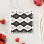 Black, white and grey diamond pattern serviette (Beispiel)