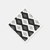 Black, white and grey diamond pattern serviette (Ecke)
