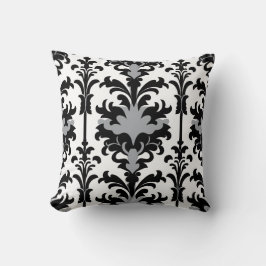 Black White and Grey Floral Damask style Kissen