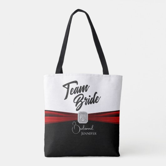  Black, White and Red Team Bride Tasche (Rückseite)