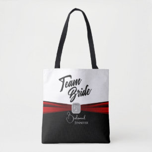 Black, White and Red Team Bridge Tasche