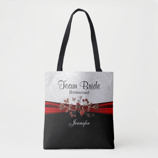Black, White and Red Team Bridge Tasche (Vorderseite)
