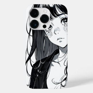 Black & White Anime Girl Case-Mate iPhone 14 Pro Hülle