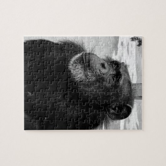 Black & White Ape Monkey Jigsaw Puzzle Gorrilla (Horizontal)