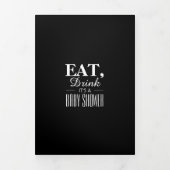 Black & White Art Deco Essen Drink Baby Dusche Sui Dreifach Gefaltete Einladung (Cover)