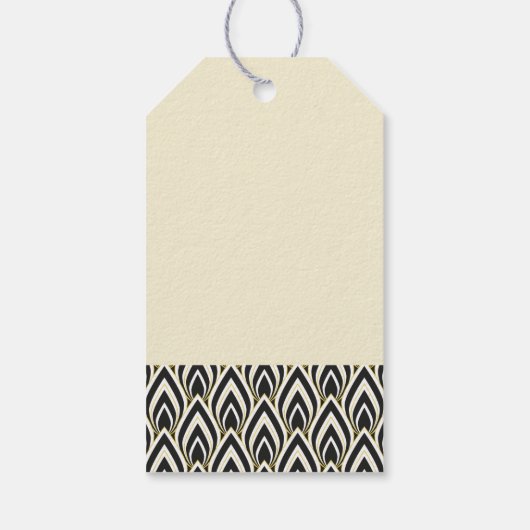 Black & White Art Deco  Geschenkanhänger (Rückseite)