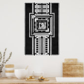 Black & White Art Deco Tapestry Poster (Küche)