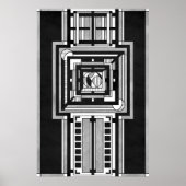 Black & White Art Deco Tapestry Poster (Vorne)
