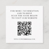 Black & White Aspen Tree Wedding QR Begleitkarte (Vorderseite)
