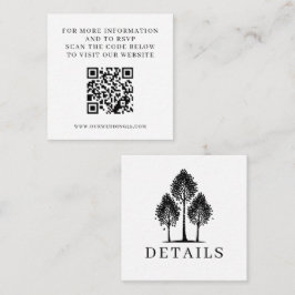 Black & White Aspen Tree Wedding QR Begleitkarte