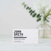 Black & White Athletic Trainer Business Card Visitenkarte (Stehend Vorderseite)