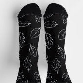 Black & White Autumn Leaf Socks | Minimalist Fall  Socken (Oben)