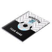 Black, White & Baby Blue Soccer Ball - Personalisi Notizblock (Linke Seite)