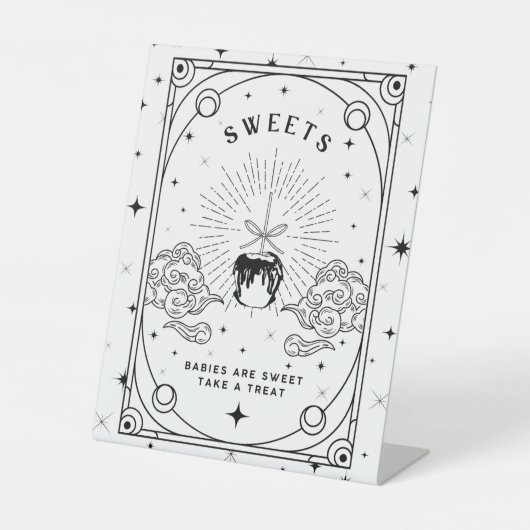 Black & White Baby Dusche Sweet Dessert Table Sockelschild (Vorderseite)