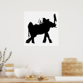Black & White Baby Elephant Pop Art Poster (Küche)