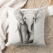 Black & White Baby Elephant Square Kissen Kissen (Decke)