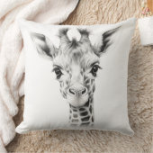 Black & White Baby Giraffe Square Throw Kissen (Decke)
