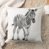 Black & White Baby Zebra Square Throw Kissen (Decke)